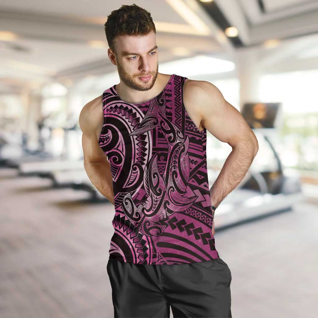 New Zealand Hammerhead Shark Men Tank Top Maori Haehae Mangopare Pink - Vibe Hoodie
