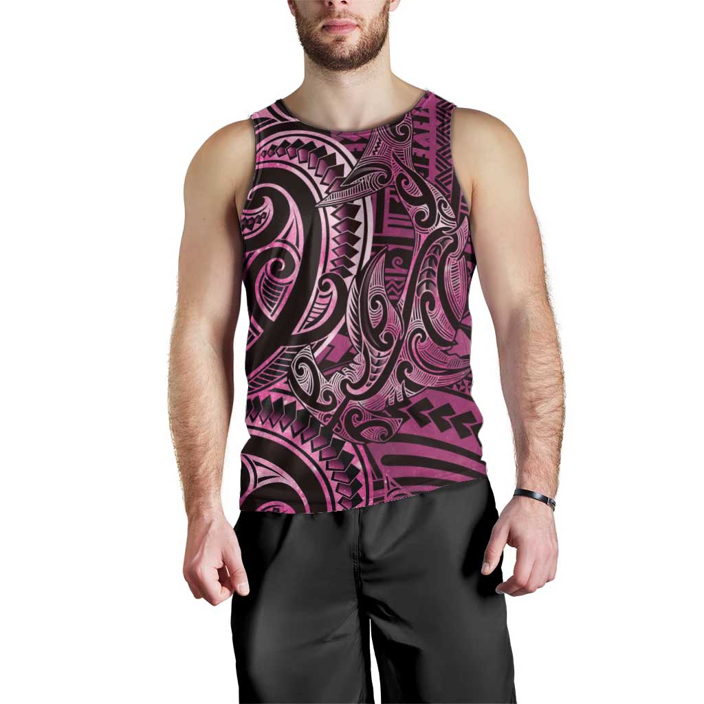 New Zealand Hammerhead Shark Men Tank Top Maori Haehae Mangopare Pink - Vibe Hoodie