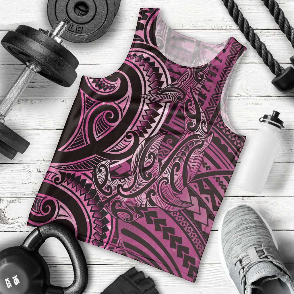 New Zealand Hammerhead Shark Men Tank Top Maori Haehae Mangopare Pink - Vibe Hoodie