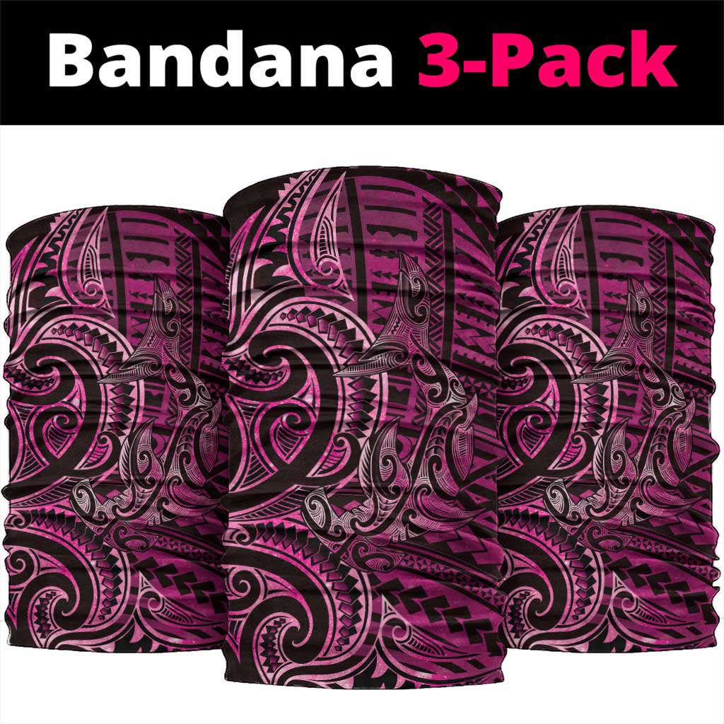 New Zealand Hammerhead Shark Neck Gaiter Maori Haehae Mangopare Pink - Vibe Hoodie