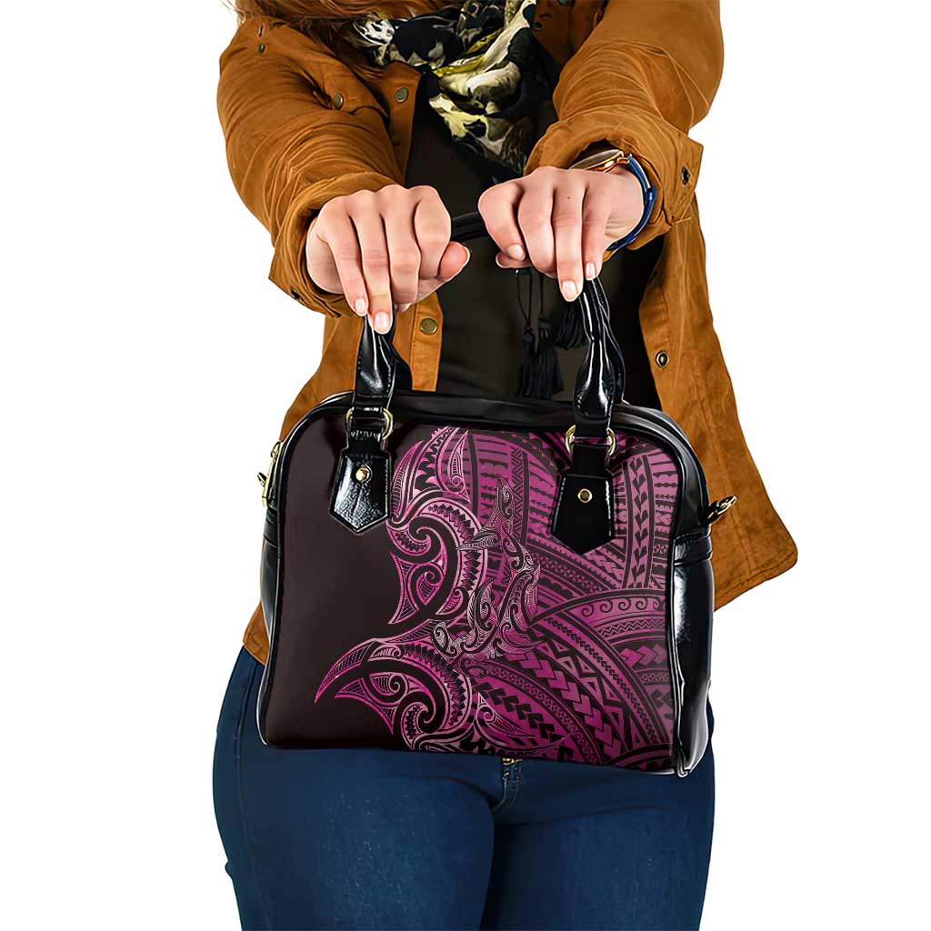 New Zealand Hammerhead Shark Shoulder Handbag Maori Haehae Mangopare Pink - Vibe Hoodie