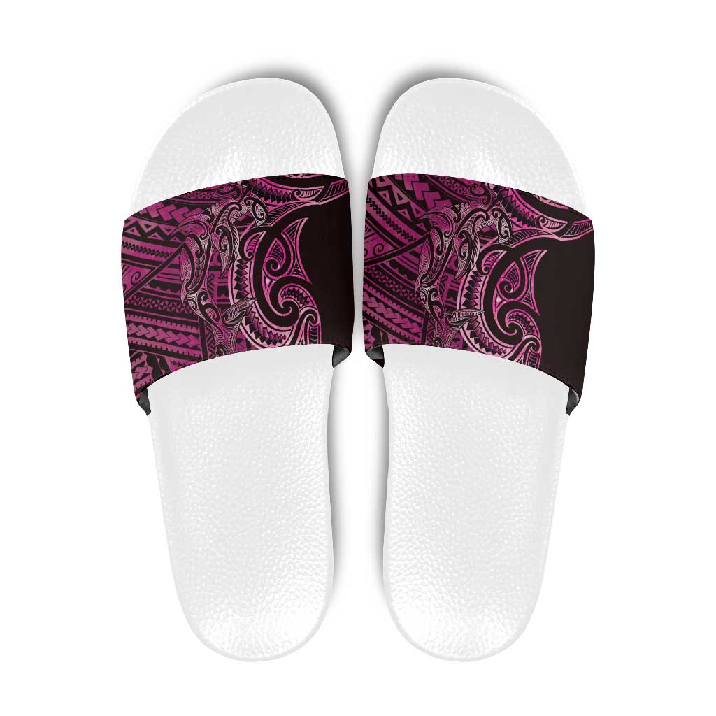 New Zealand Hammerhead Shark Slide Sandals Maori Haehae Mangopare Pink - Vibe Hoodie
