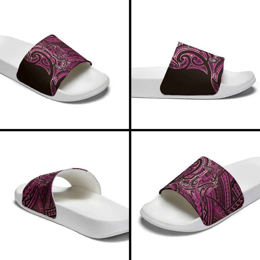 New Zealand Hammerhead Shark Slide Sandals Maori Haehae Mangopare Pink - Vibe Hoodie