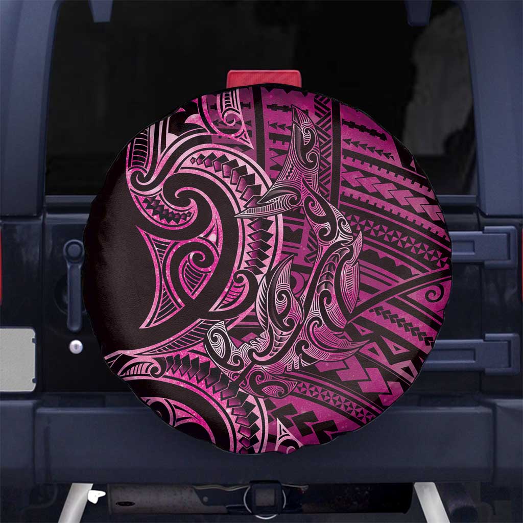 New Zealand Hammerhead Shark Spare Tire Cover Maori Haehae Mangopare Pink - Vibe Hoodie
