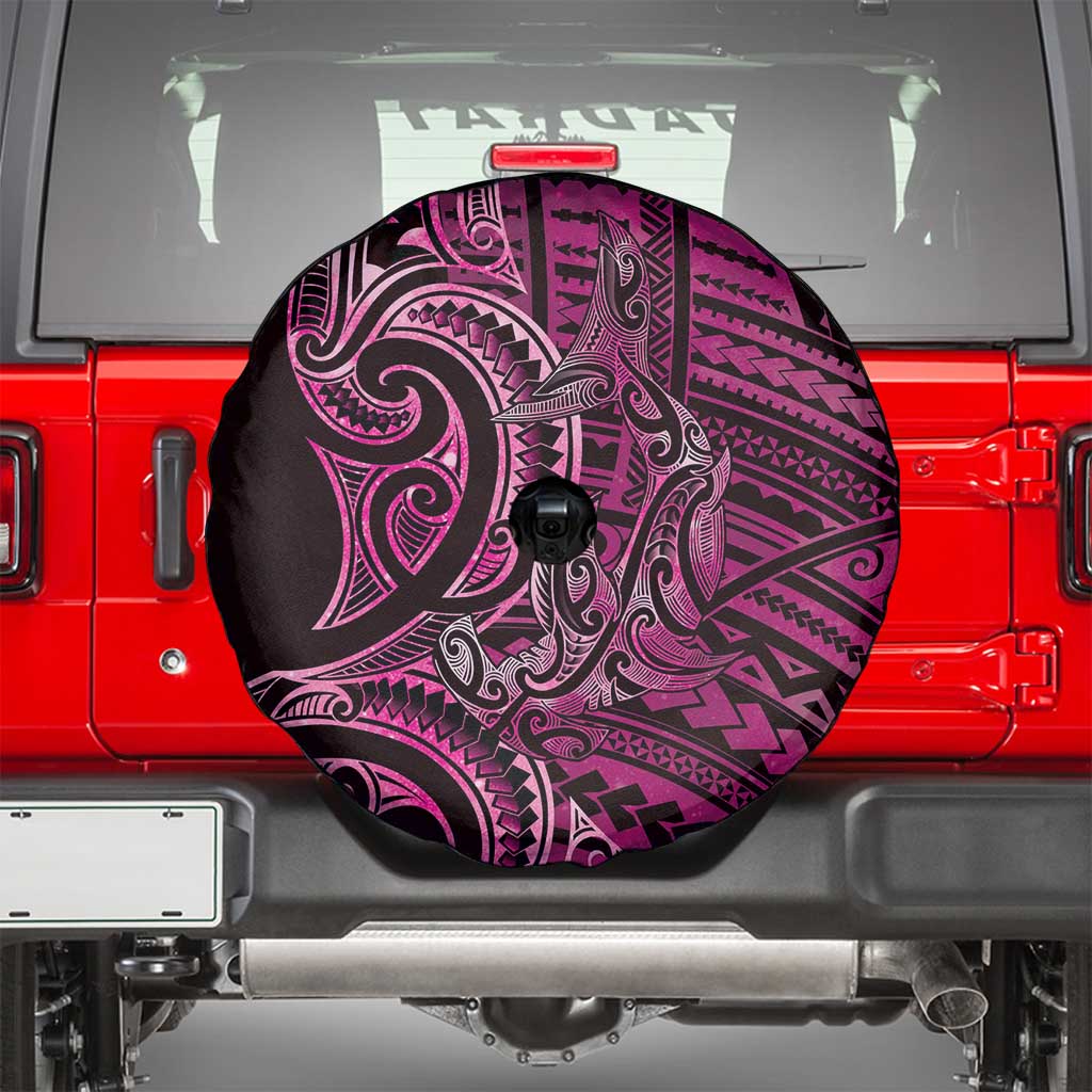 New Zealand Hammerhead Shark Spare Tire Cover Maori Haehae Mangopare Pink - Vibe Hoodie