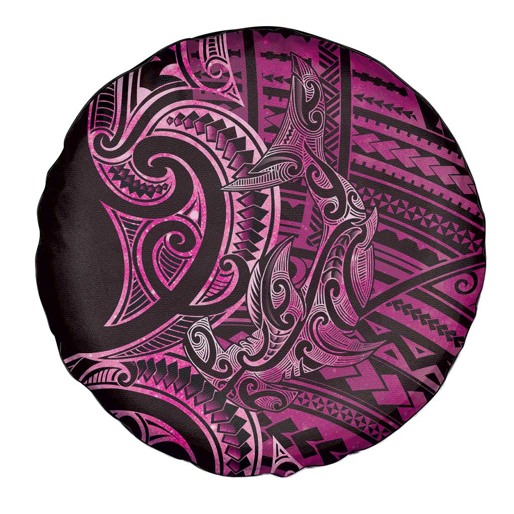 New Zealand Hammerhead Shark Spare Tire Cover Maori Haehae Mangopare Pink - Vibe Hoodie
