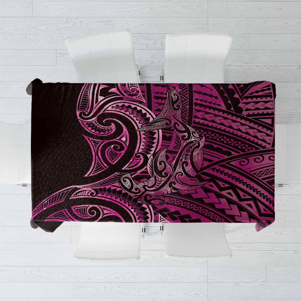 New Zealand Hammerhead Shark Tablecloth Maori Haehae Mangopare Pink - Vibe Hoodie