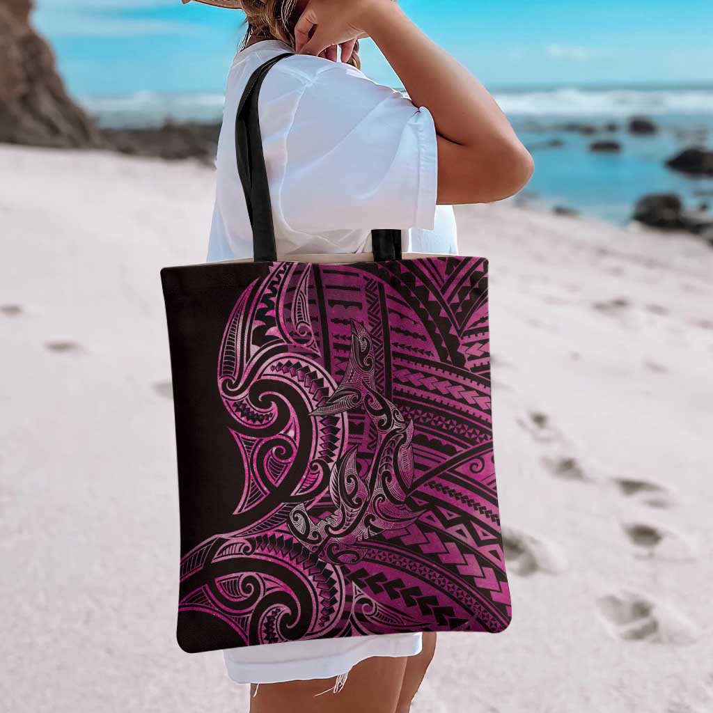 New Zealand Hammerhead Shark Tote Bag Maori Haehae Mangopare Pink - Vibe Hoodie