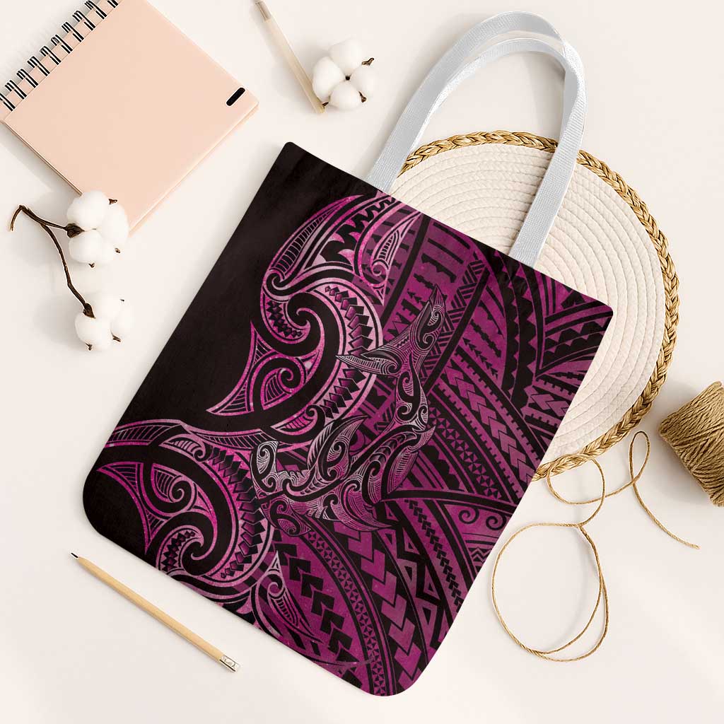 New Zealand Hammerhead Shark Tote Bag Maori Haehae Mangopare Pink - Vibe Hoodie