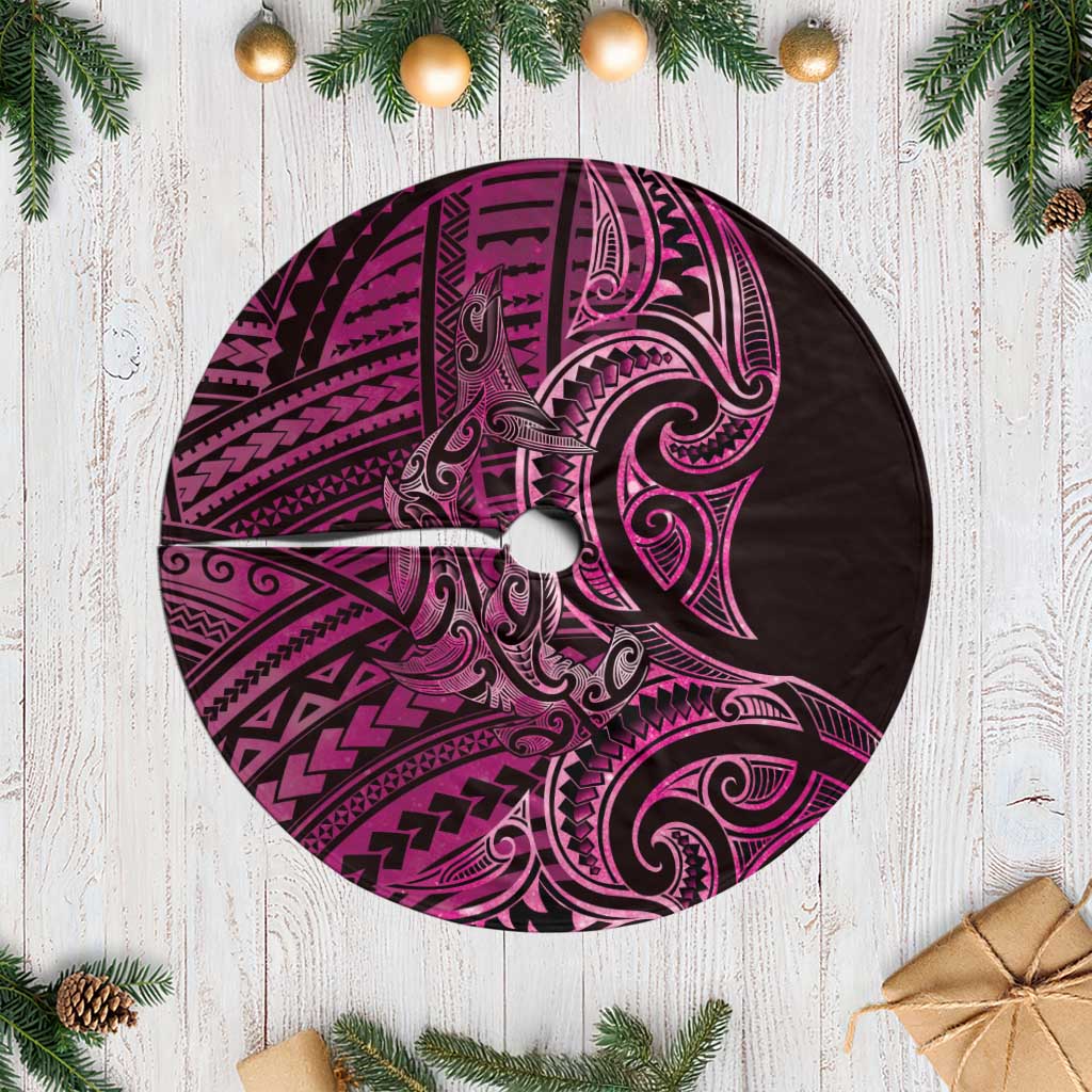 New Zealand Hammerhead Shark Tree Skirt Maori Haehae Mangopare Pink - Vibe Hoodie