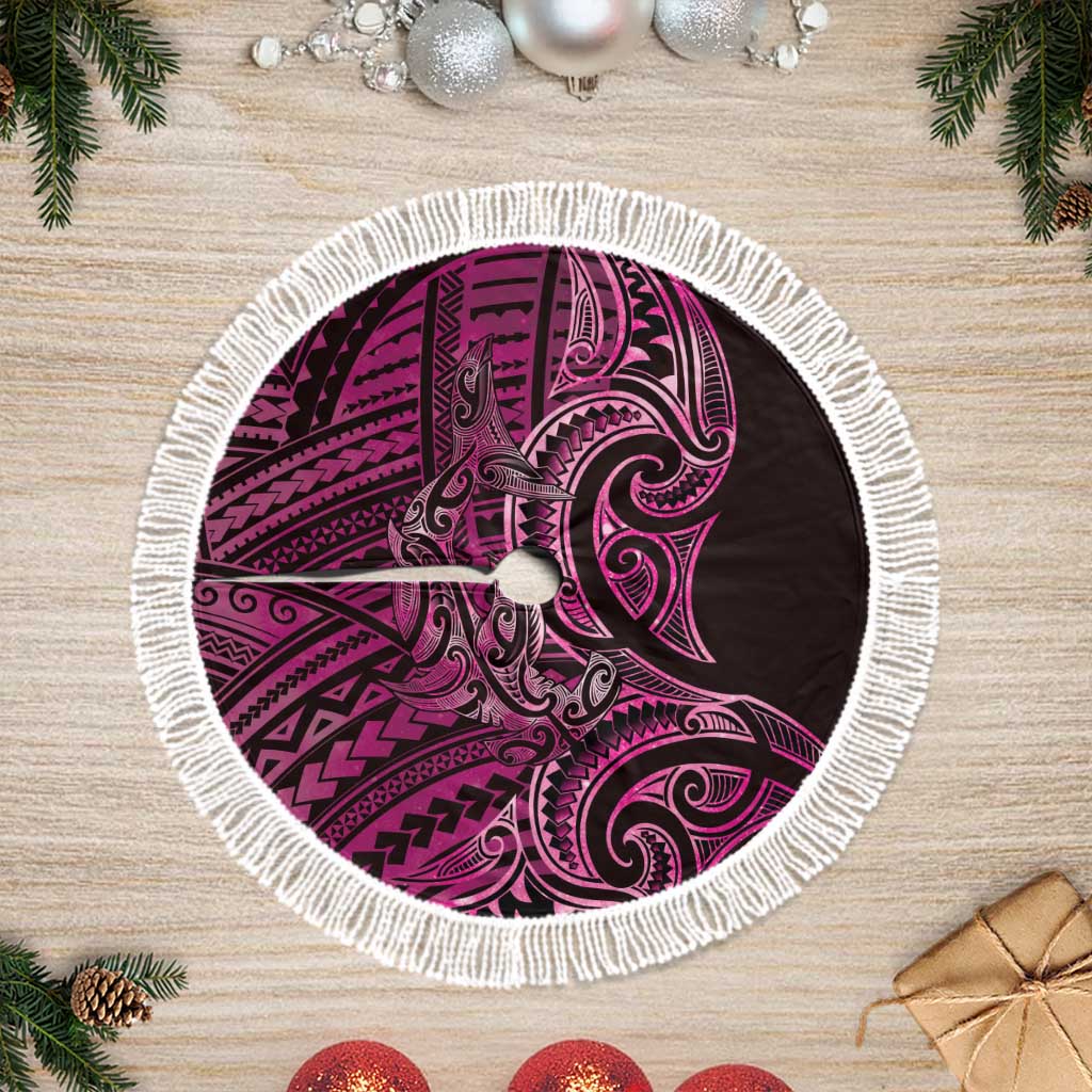 New Zealand Hammerhead Shark Tree Skirt Maori Haehae Mangopare Pink - Vibe Hoodie