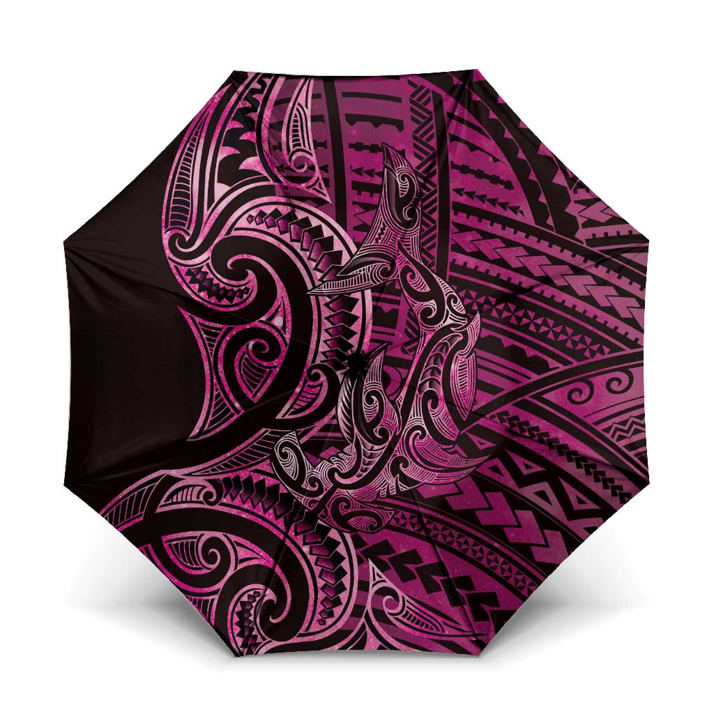 New Zealand Hammerhead Shark Umbrella Maori Haehae Mangopare Pink - Vibe Hoodie