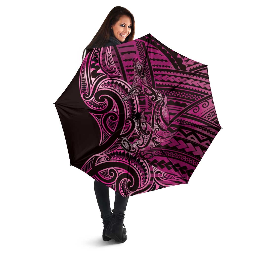 New Zealand Hammerhead Shark Umbrella Maori Haehae Mangopare Pink - Vibe Hoodie
