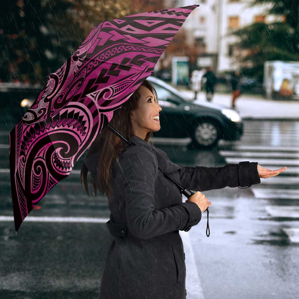 New Zealand Hammerhead Shark Umbrella Maori Haehae Mangopare Pink - Vibe Hoodie