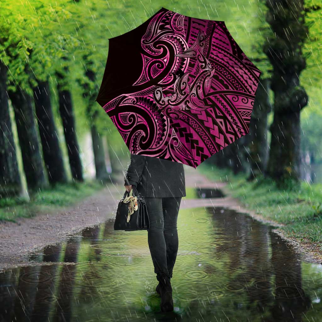 New Zealand Hammerhead Shark Umbrella Maori Haehae Mangopare Pink - Vibe Hoodie