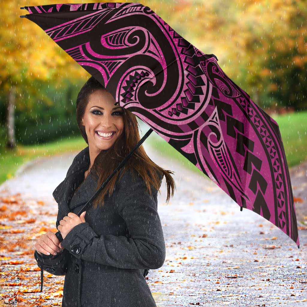 New Zealand Hammerhead Shark Umbrella Maori Haehae Mangopare Pink - Vibe Hoodie