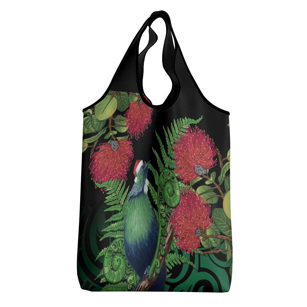 New Zealand Tui Bird Christmas Grocery Bag Maori Fern Mix Pohotukawa