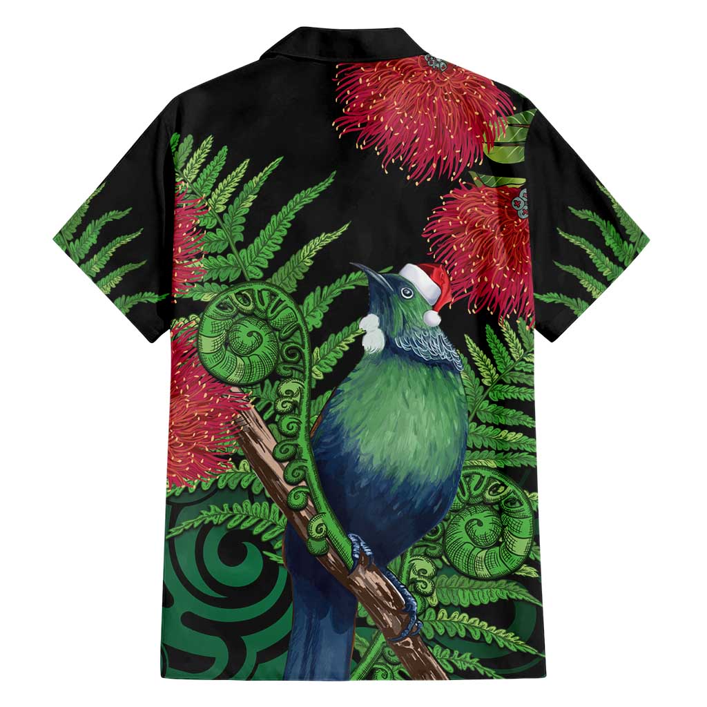 New Zealand Tui Bird Christmas Hawaiian Shirt Maori Fern Mix Pohotukawa - Vibe Hoodie Shop