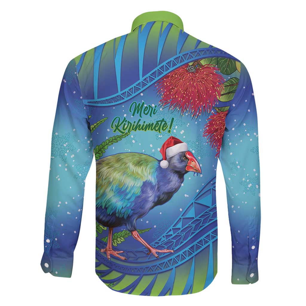 New Zealand Takahe Christmas Family Matching Puletasi and Hawaiian Shirt Maori Fern Mix Pohotukawa