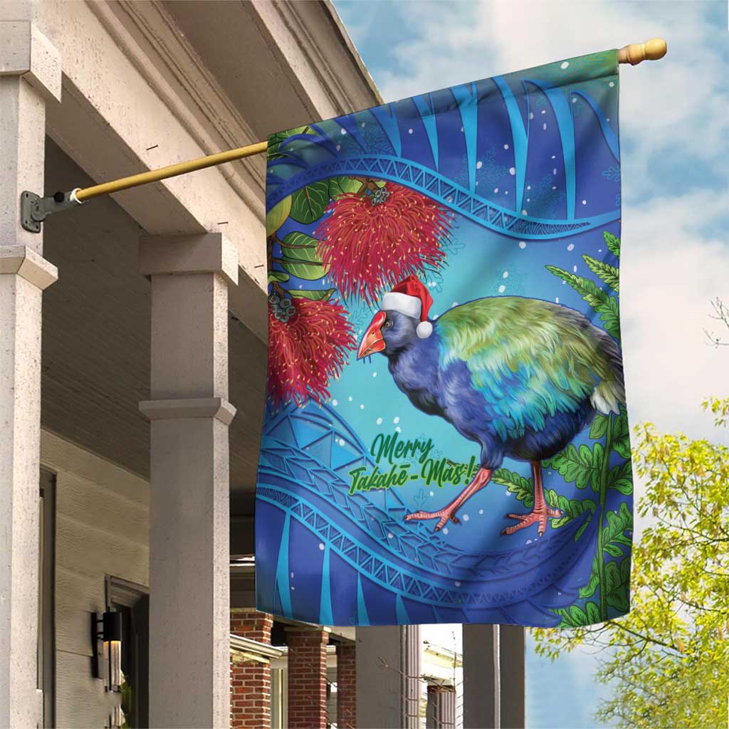 New Zealand Takahe Christmas Garden Flag Maori Fern Mix Pohotukawa - Vibe Hoodie Shop