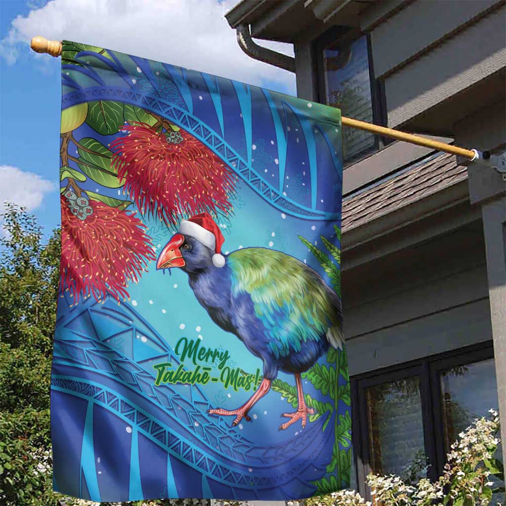 New Zealand Takahe Christmas Garden Flag Maori Fern Mix Pohotukawa - Vibe Hoodie Shop