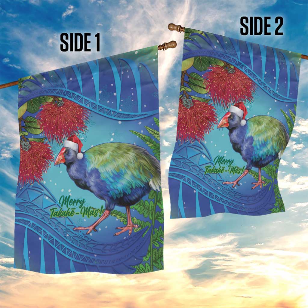 New Zealand Takahe Christmas Garden Flag Maori Fern Mix Pohotukawa - Vibe Hoodie Shop