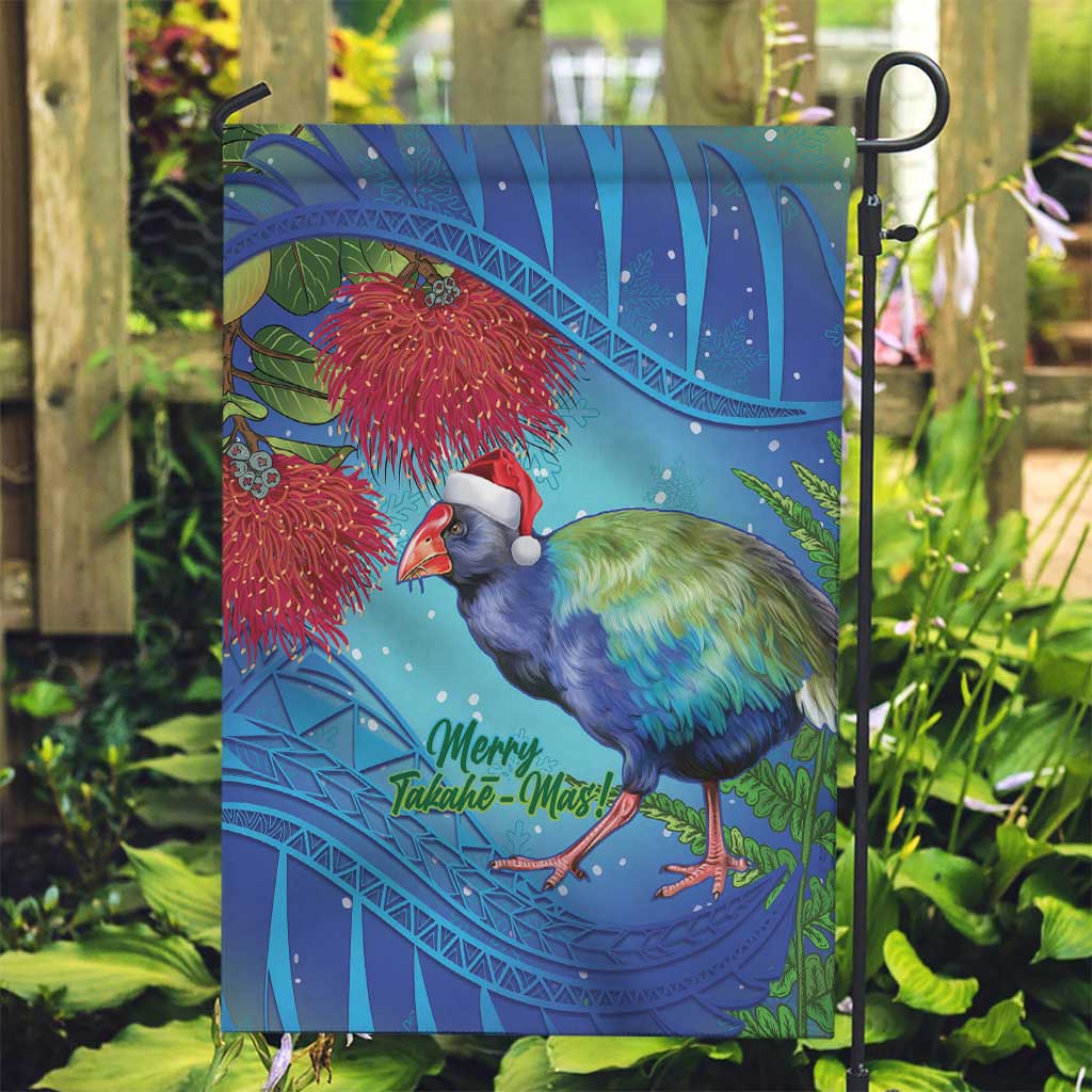 New Zealand Takahe Christmas Garden Flag Maori Fern Mix Pohotukawa - Vibe Hoodie Shop
