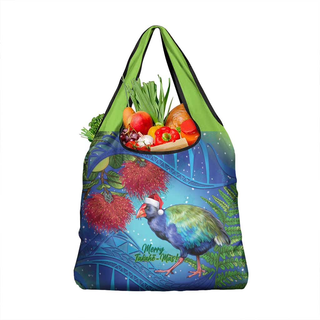 New Zealand Takahe Christmas Grocery Bag Maori Fern Mix Pohotukawa