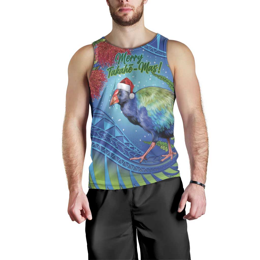 New Zealand Takahe Christmas Men Tank Top Maori Fern Mix Pohotukawa - Vibe Hoodie Shop
