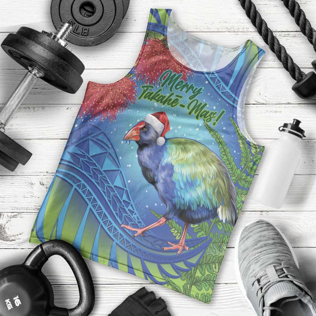New Zealand Takahe Christmas Men Tank Top Maori Fern Mix Pohotukawa - Vibe Hoodie Shop
