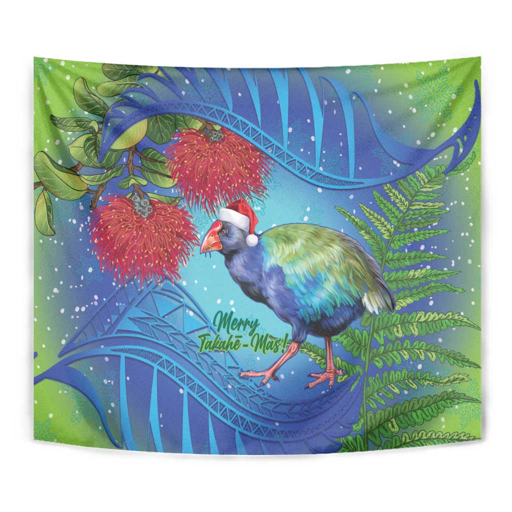 New Zealand Takahe Christmas Tapestry Maori Fern Mix Pohotukawa - Vibe Hoodie Shop