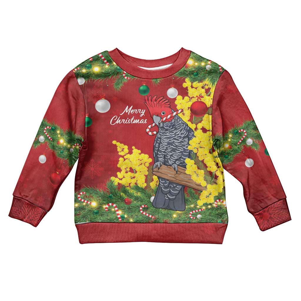 Australia Gang-gang Cockatoo Christmas Kid Ugly Christmas Sweater Callocephalon Fimbriatum Golden Wattle Red - Vibe Hoodie