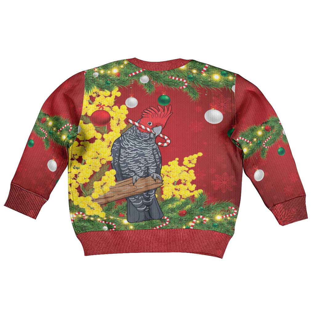 Australia Gang-gang Cockatoo Christmas Kid Ugly Christmas Sweater Callocephalon Fimbriatum Golden Wattle Red - Vibe Hoodie