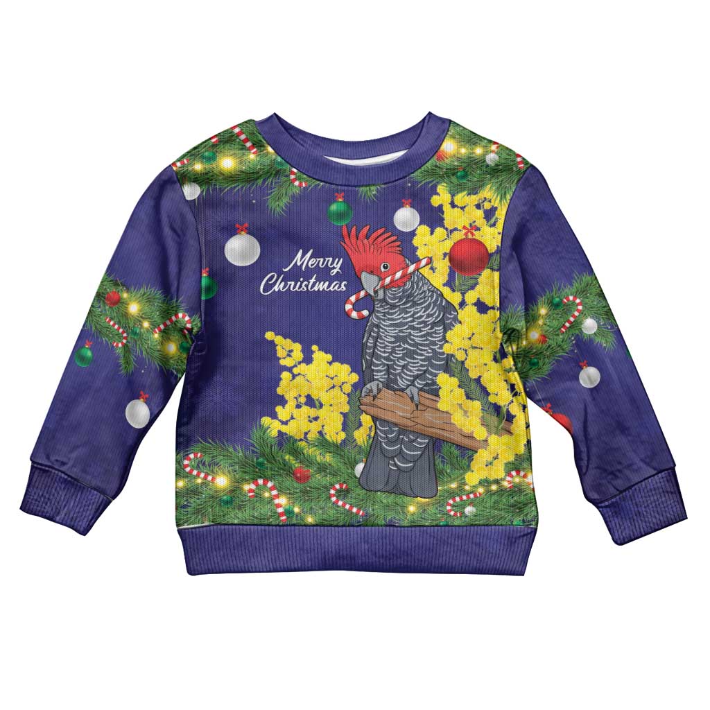 Australia Gang-gang Cockatoo Christmas Kid Ugly Christmas Sweater Callocephalon Fimbriatum Golden Wattle Blue - Vibe Hoodie