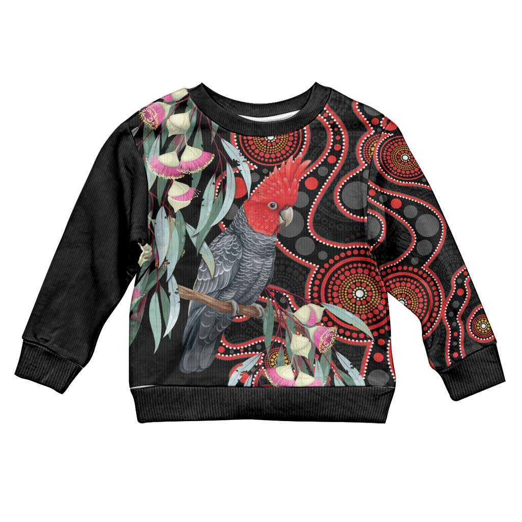 Gang-gang Cockatoo Australia Kid Ugly Christmas Sweater Eucalyptus Blossoms Aboriginal Art - Vibe Hoodie