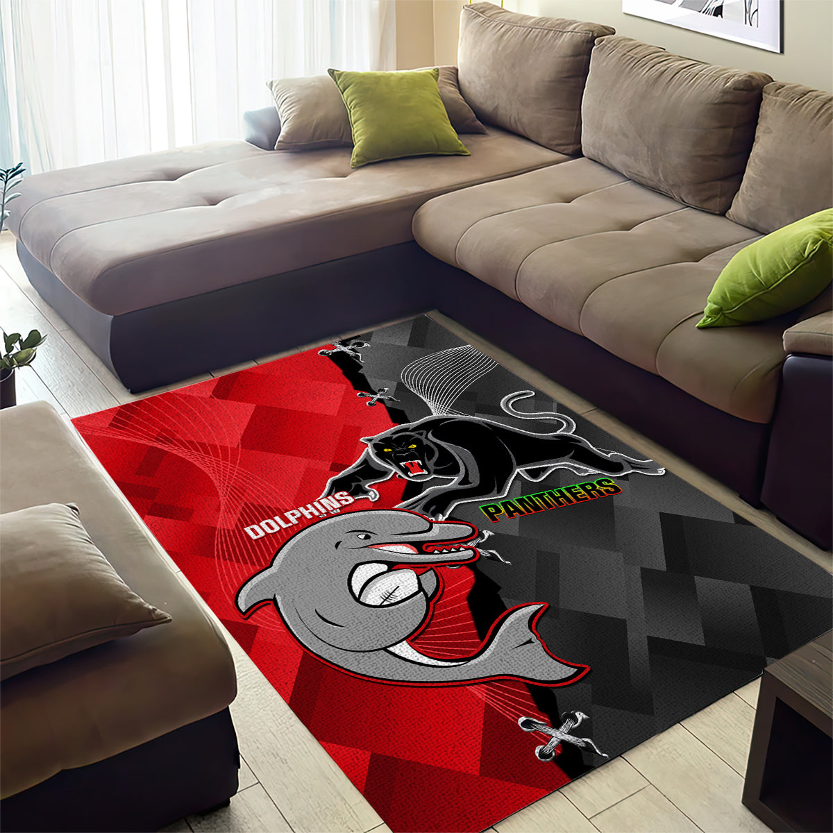 Panthers And Dolphins Area Rug Sporty Version - Vibe Hoodie Shop