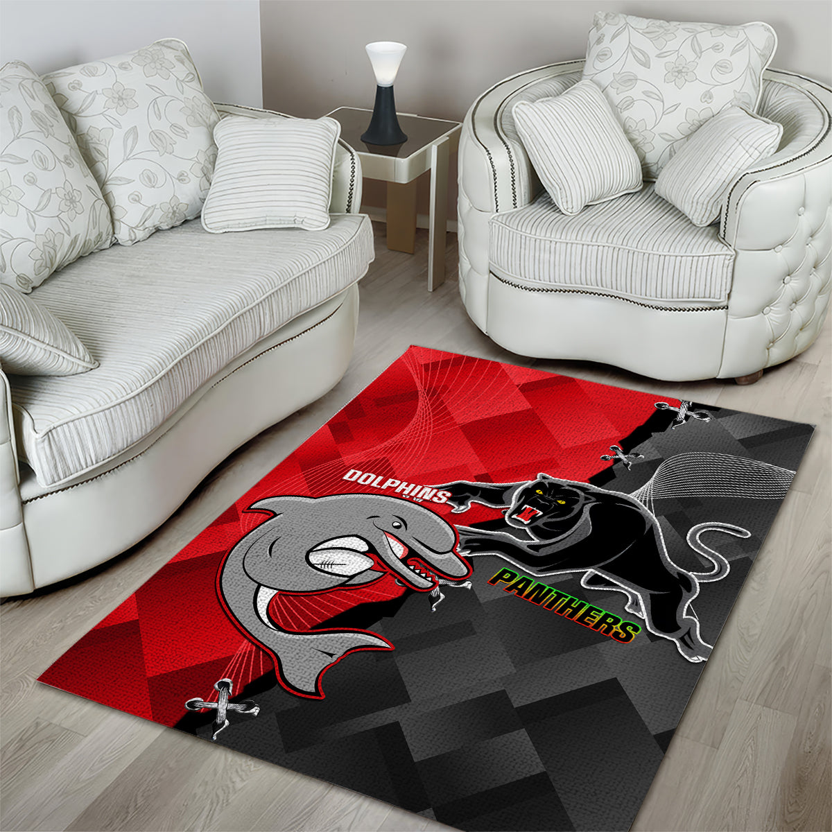 Panthers And Dolphins Area Rug Sporty Version - Vibe Hoodie Shop