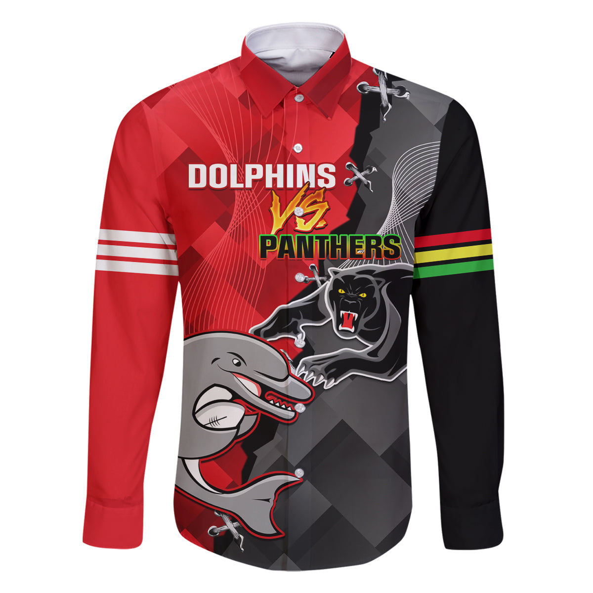 personalised-panthers-and-dolphins-family-matching-off-shoulder-short-dress-and-hawaiian-shirt-sporty-version