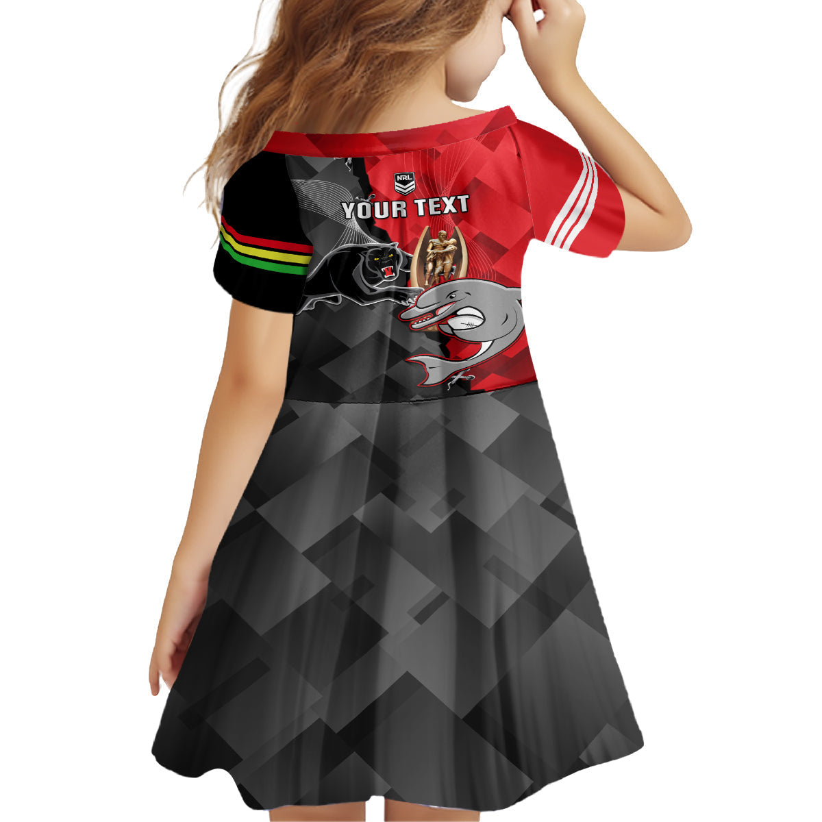 personalised-panthers-and-dolphins-family-matching-summer-maxi-dress-and-hawaiian-shirt-sporty-version