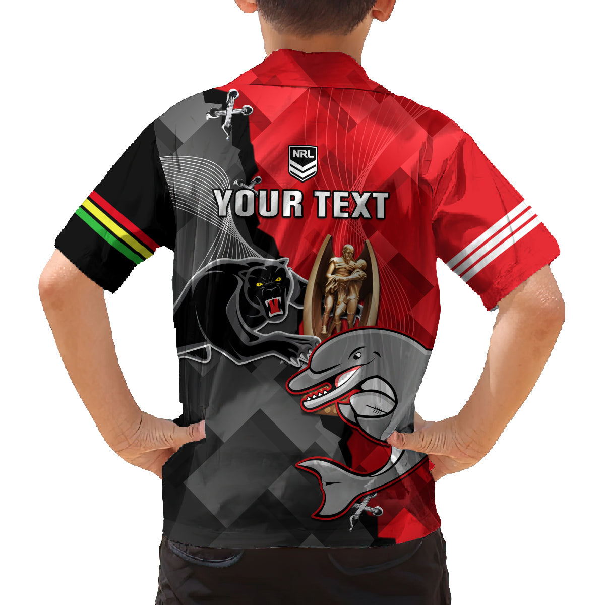 personalised-panthers-and-dolphins-family-matching-tank-maxi-dress-and-hawaiian-shirt-sporty-version