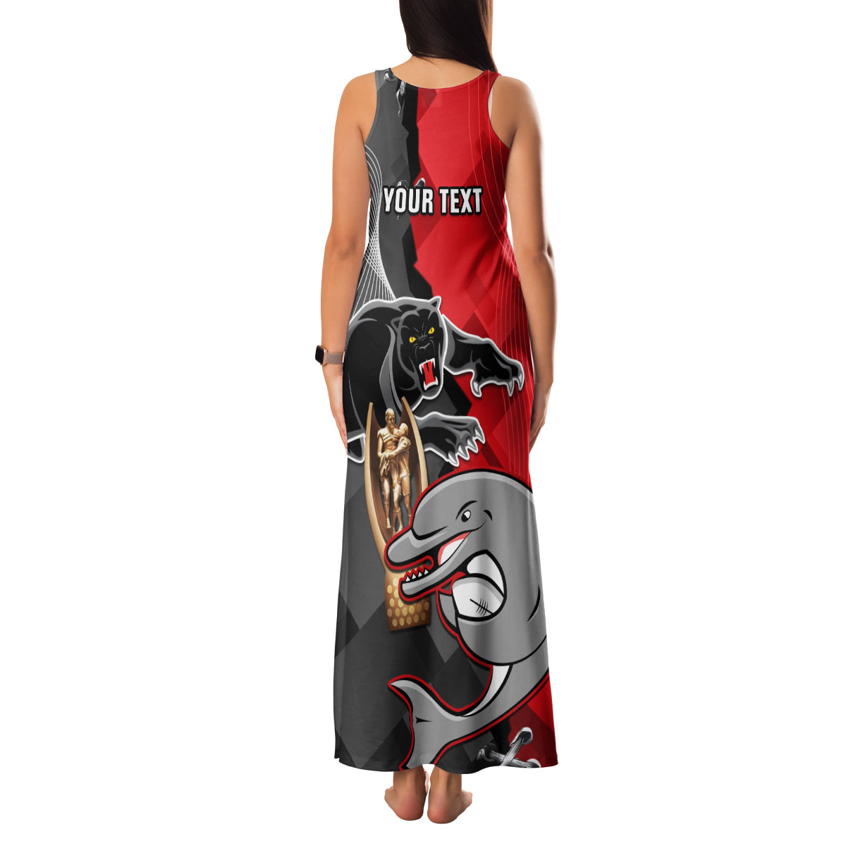 personalised-panthers-and-dolphins-family-matching-tank-maxi-dress-and-hawaiian-shirt-sporty-version