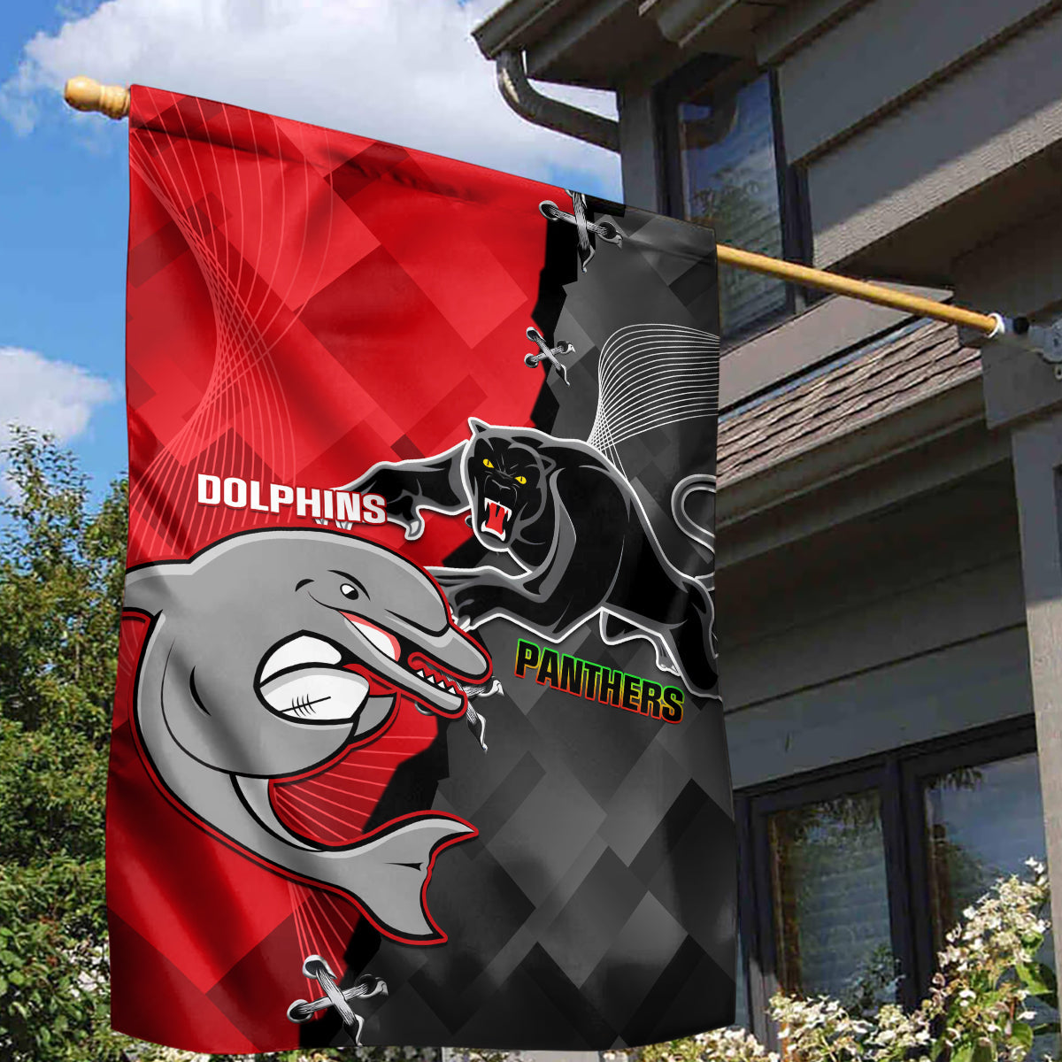 Panthers And Dolphins Garden Flag Sporty Version - Vibe Hoodie Shop