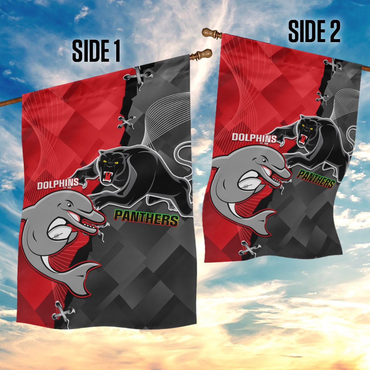 Panthers And Dolphins Garden Flag Sporty Version - Vibe Hoodie Shop