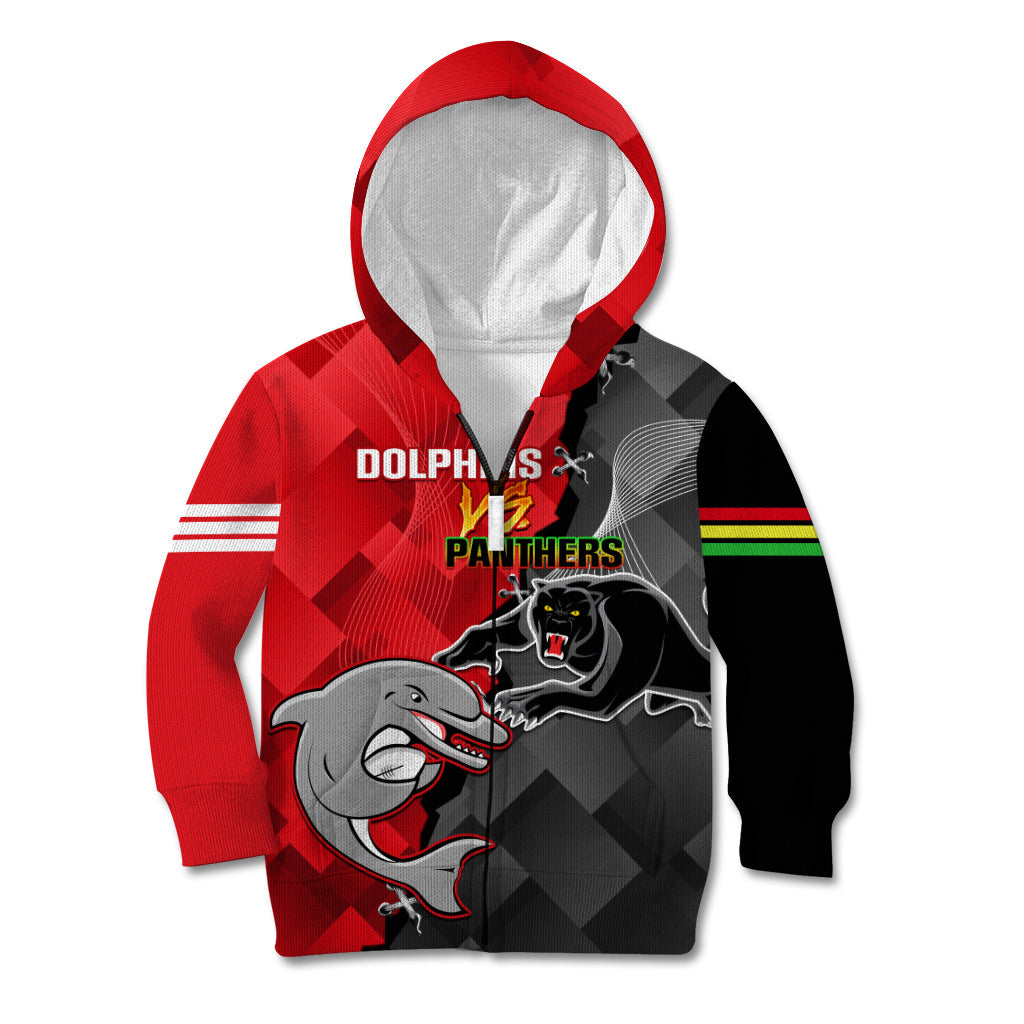 Personalised Panthers And Dolphins Kid Hoodie Sporty Version - Vibe Hoodie Shop