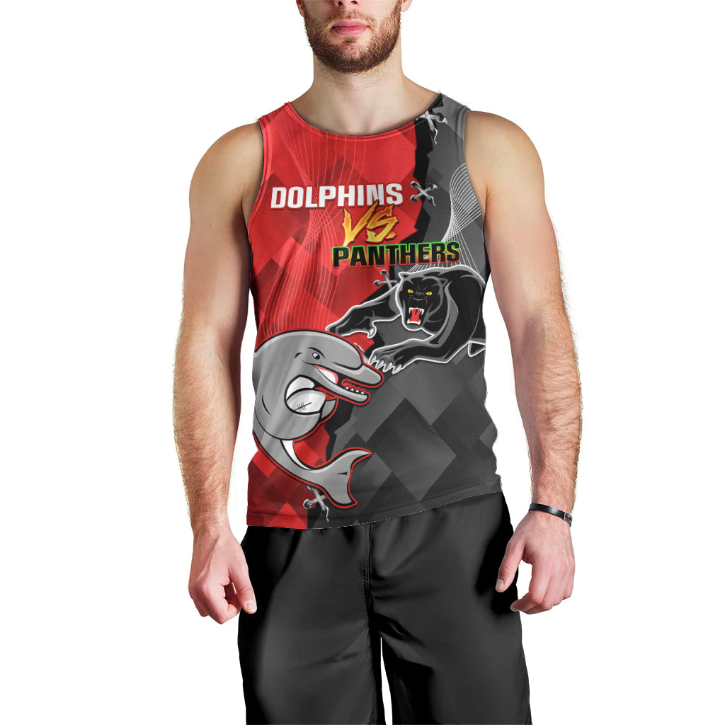 Personalised Panthers And Dolphins Men Tank Top Sporty Version - Vibe Hoodie Shop