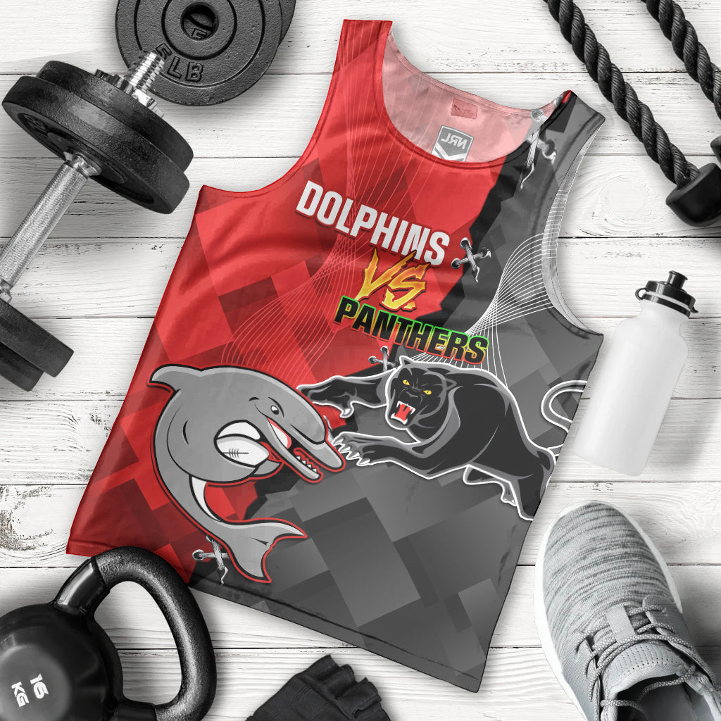 Personalised Panthers And Dolphins Men Tank Top Sporty Version - Vibe Hoodie Shop