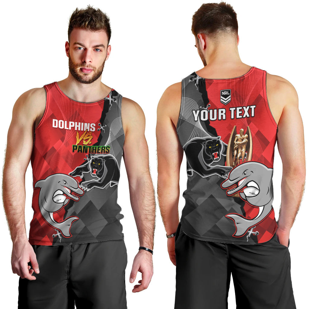 Personalised Panthers And Dolphins Men Tank Top Sporty Version - Vibe Hoodie Shop