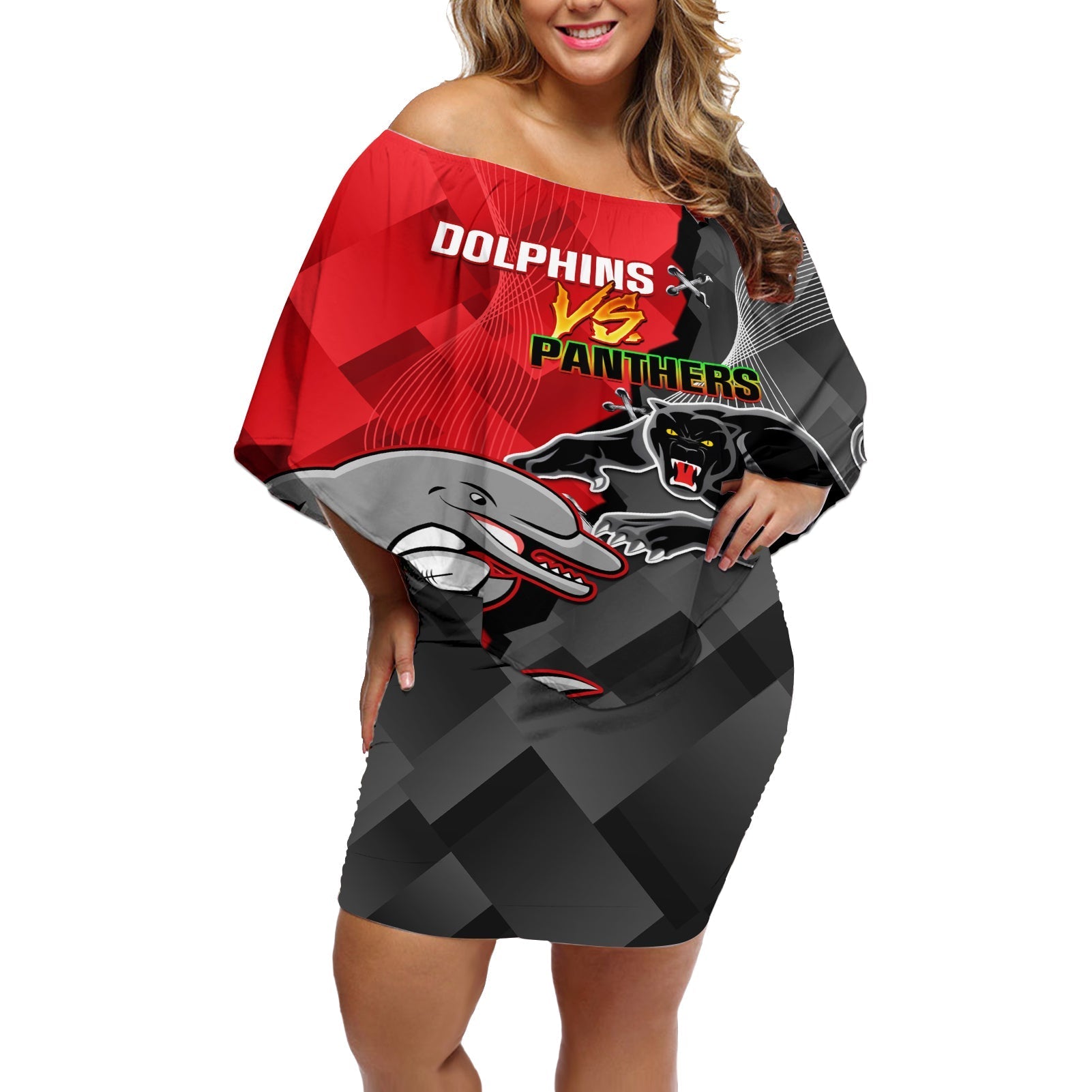 personalised-panthers-and-dolphins-off-shoulder-short-dress-sporty-version