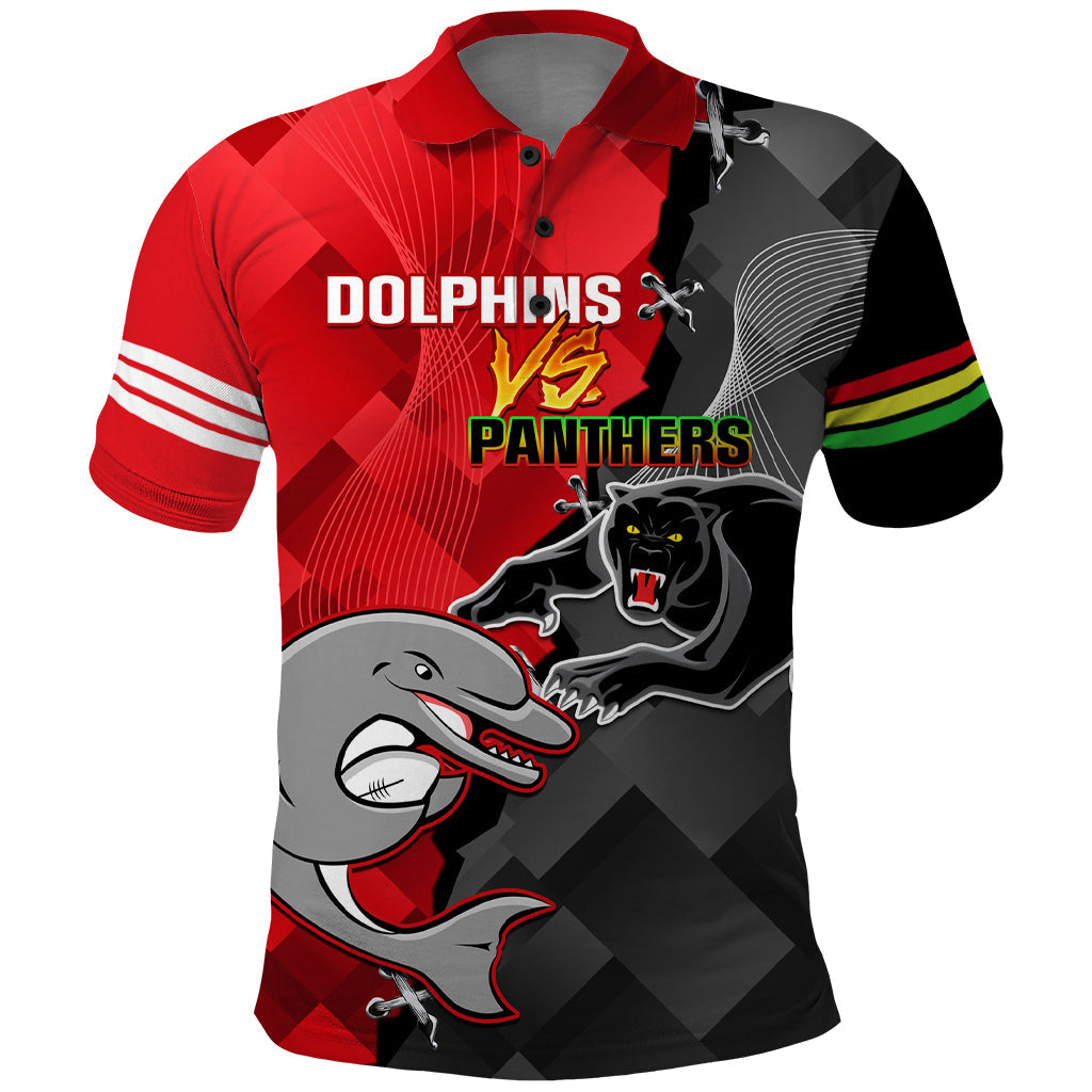 Personalised Panthers And Dolphins Polo Shirt Sporty Version - Vibe Hoodie Shop