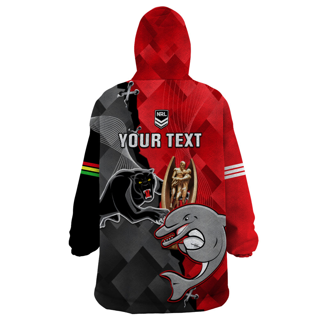 Personalised Panthers And Dolphins Wearable Blanket Hoodie Sporty Version - Vibe Hoodie Shop